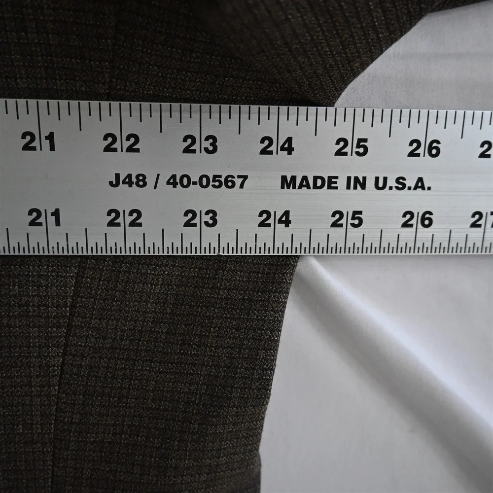 Jos A Bank 46L Brown Check‎ 100% Wool Mens Blazer Suit Jacket Sport Coat